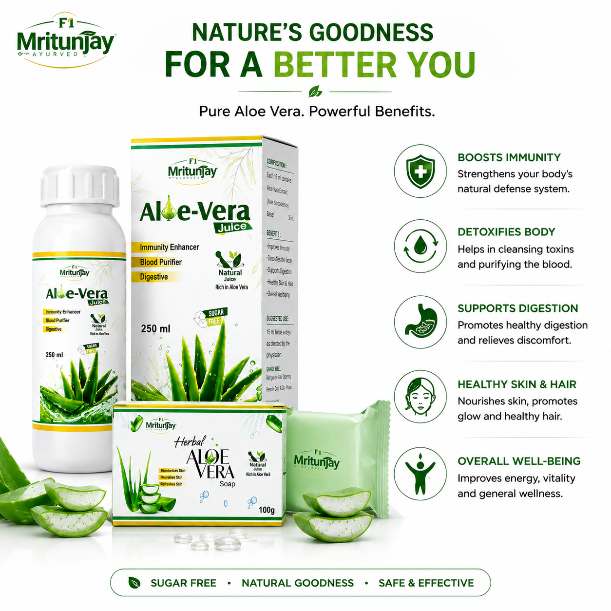 Aloevera Soap, Juice & Gel Combo Product