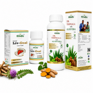 Triphala With Aloe Vera  & Liv Goal Liver Tablets Combo